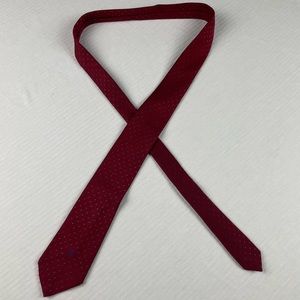 Christian Dior Red Tie w/ Blue Dots